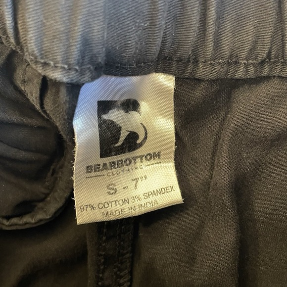 LOT OF 2 Bearbottom Stretch Shorts Mens Small 7" Inseam Chino Black Blue Pockets - Picture 4 of 13